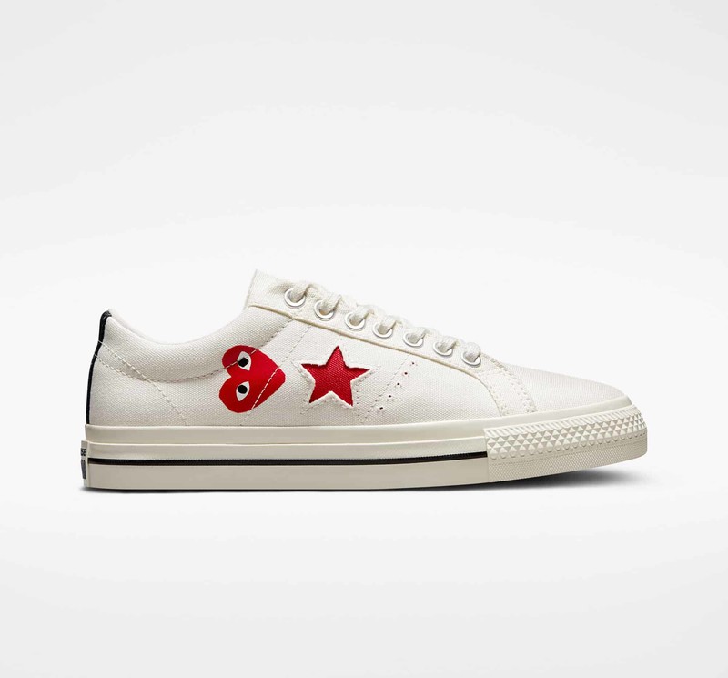 Comme Des Garcons PLAY x Converse One Star White A01792C Grailify